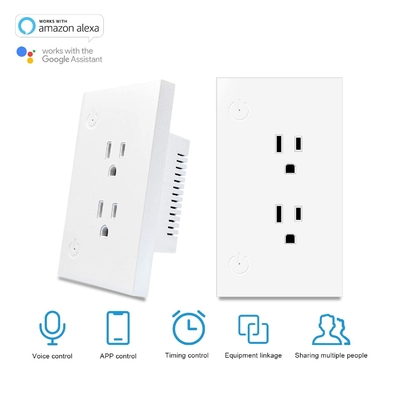 Smart Home In Wall Outlet Socket Outlet Us Standard Compatible With IOS And Android Wifi Wall Charger 16A Us