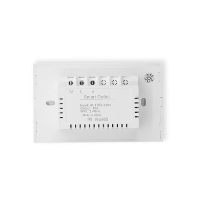 16A Fcc Rohs Wifi White Smart Wall In-wall Outlet 2 Independently Controlled Ac Socket Phone App Remote