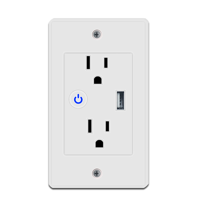 Cetl Fcc Rohs Us Tuya Home Smart In Wall Outlet Product Two Ac Sockets One Usb Smart Wall Plug Socket