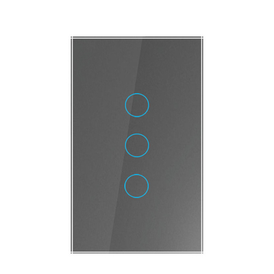 Tuya US standard 3gang APP Control Glass Touch Operated Smart Wifi Light Dimmer Switch