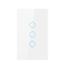 Tuya US standard 3gang APP Control Glass Touch Operated Smart Wifi Light Dimmer Switch