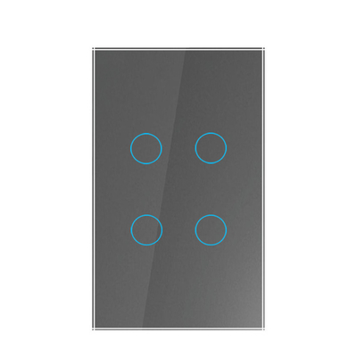 Tuya US standard 4gang APP Control Glass Touch Operated Smart Wifi Light Dimmer Switch