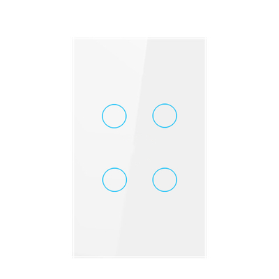 Tuya US standard 4gang APP Control Glass Touch Operated Smart Wifi Light Dimmer Switch